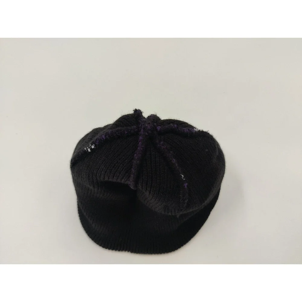 Baltimore Ravens NFL‎ Striped Cuffed Beanie Knit Hat Purple Black White One Size